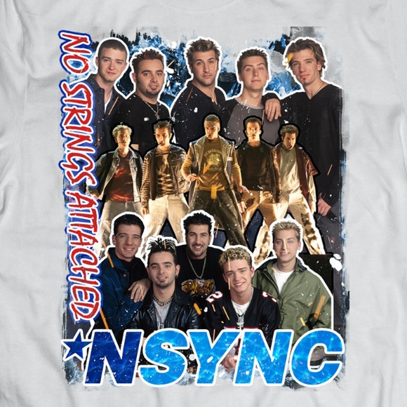 Vintage Style White Nsync Boy Band Tee - Picture 2 of 2